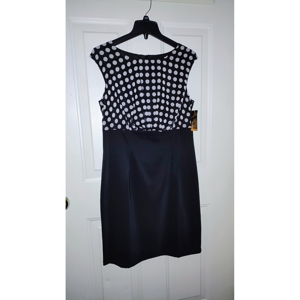Alex Dress Polka Dot Top Black Skirt Size 10 NEW With Tag